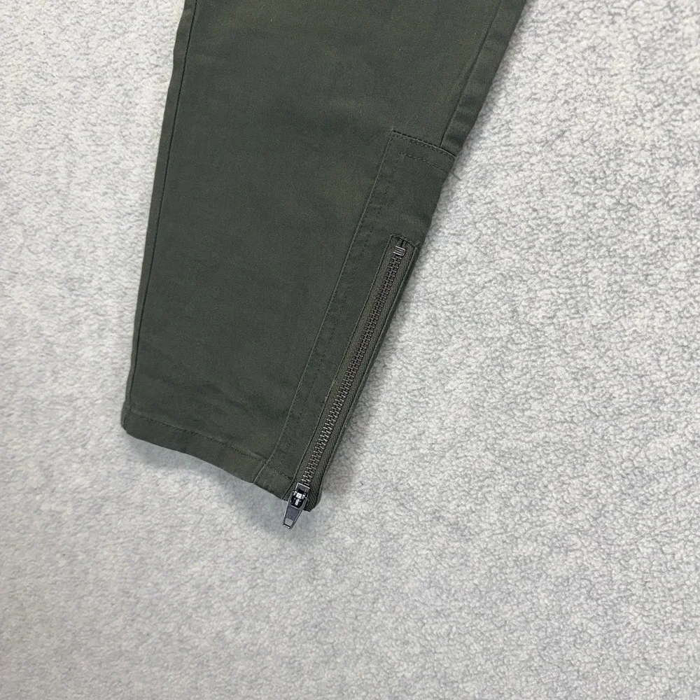 Zanerobe Olive Green‎ Jogger Pants Mens Elastic Waist Zip Cargo Pocket Tapered L